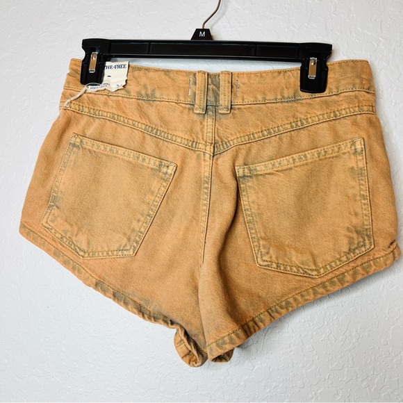 We The Free Prince Street Denim Shorts Size 26 Orange Tone Fall Outfits A1 - Picture 5 of 7